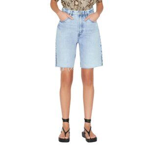 Frame High Rise Bermuda Cut Off Denim Jean Shorts Womens 32 Blue Rossum 1 Year